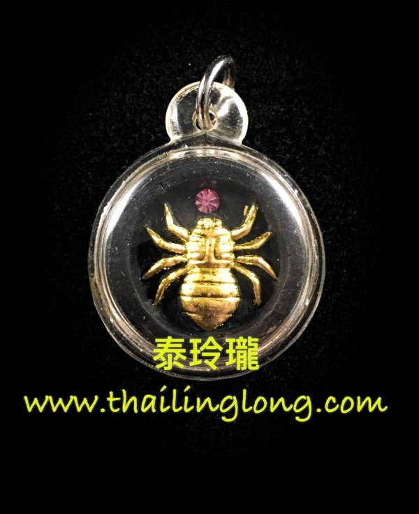 AL53 屈辦公-- 亞贊礦 2556 招財蜘蛛後雙魚 (黑色經粉版)---[招財類]