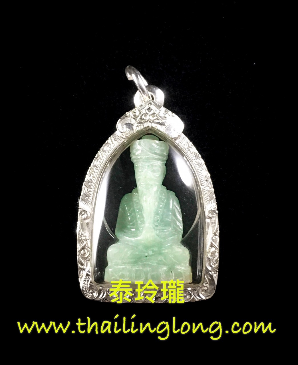 Sold~0040 屈顯拍冷蓋-- 龍婆碰瑪 2537 魯士打肺 (手雕 緬甸玉 特別版) [已售]