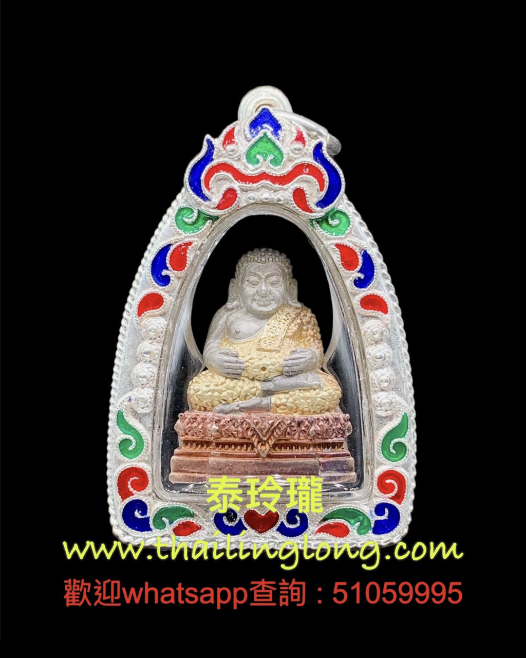 Sold~0221 屈拍靠-- 龙婆添 2543 善加财佛 (噴沙纯银版) 限555枚 [已售]