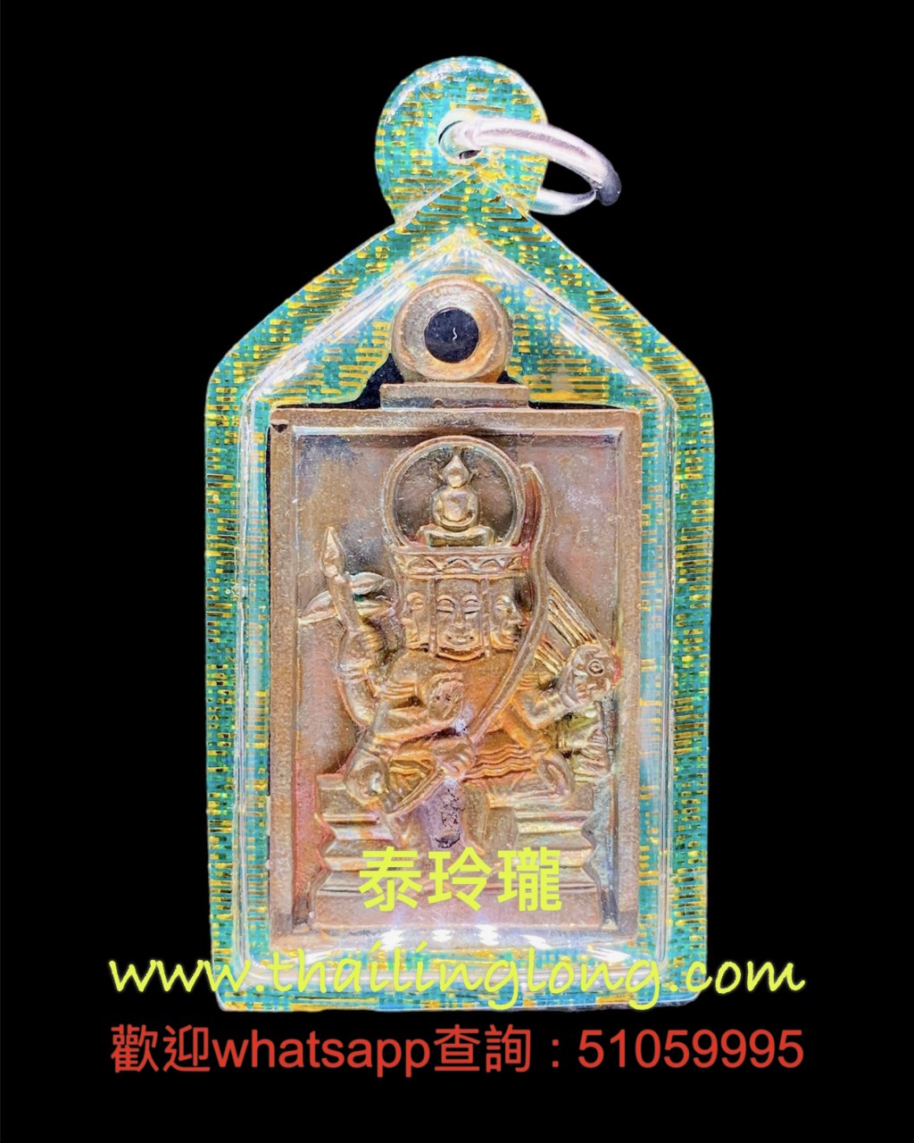 K19 屈瑪打活-- 龙婆雷 2565 佛祖坐四面神 后招财符印 (混合铜版本)