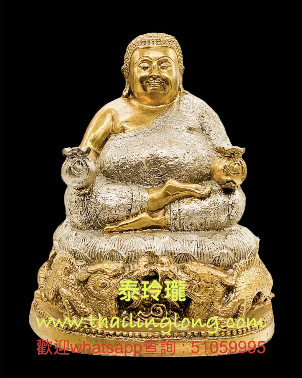 Sold=56 屈膠戰化-- 大法會開光 2559 善加財騎雙龍 (重料/銅鍍金銀) [供奉型] [已售]