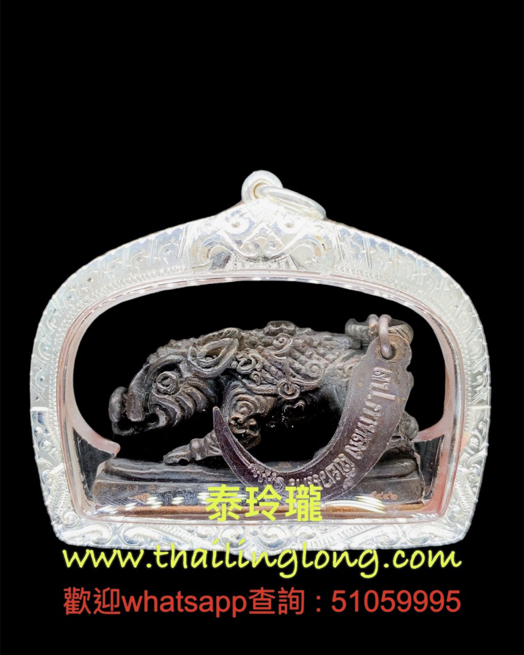 Sold~0344 屈扣南-- 龍婆駕龍 2550 大野豬 (九寶銅- 紅銅符片版)---[招財類] [已售]