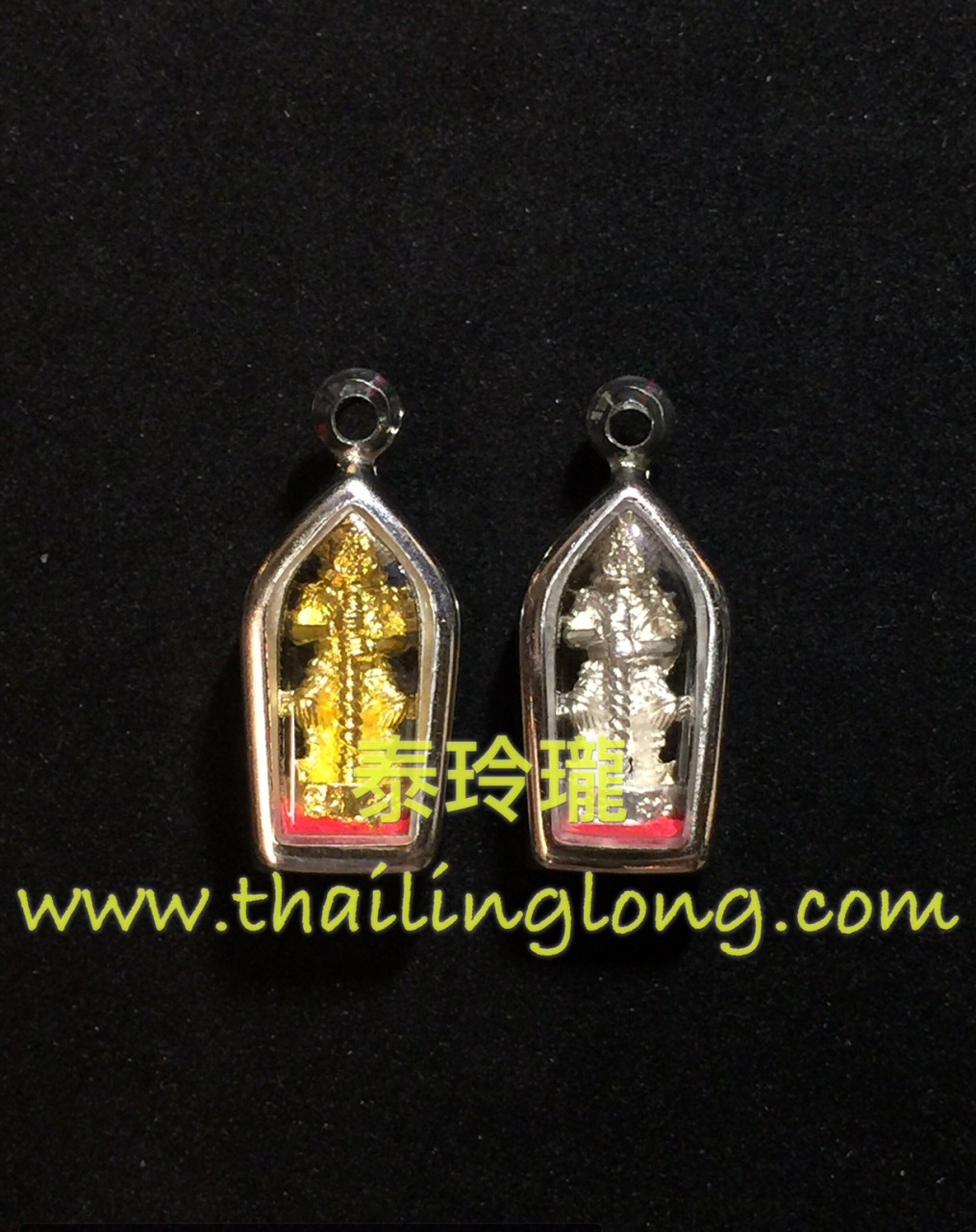 AA14 屈辦實麥-- 龍婆富 2558 鬼王 迷你小立尊 (銅鍍金/銀版)